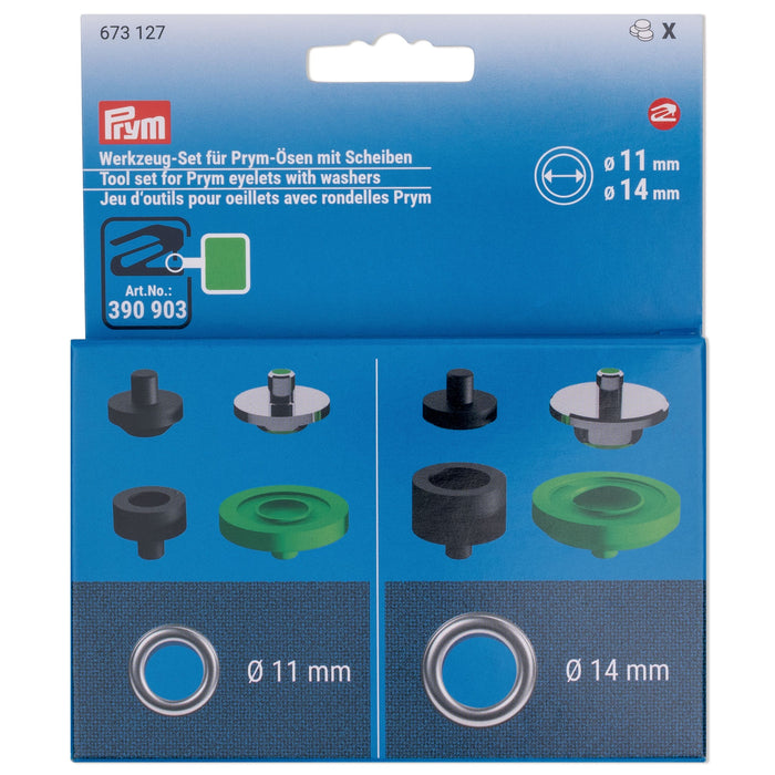 Tool Set for Prym Eyelets with Washers, 11 & 14 mm, 8 pcs - "Available For Pre-Order"