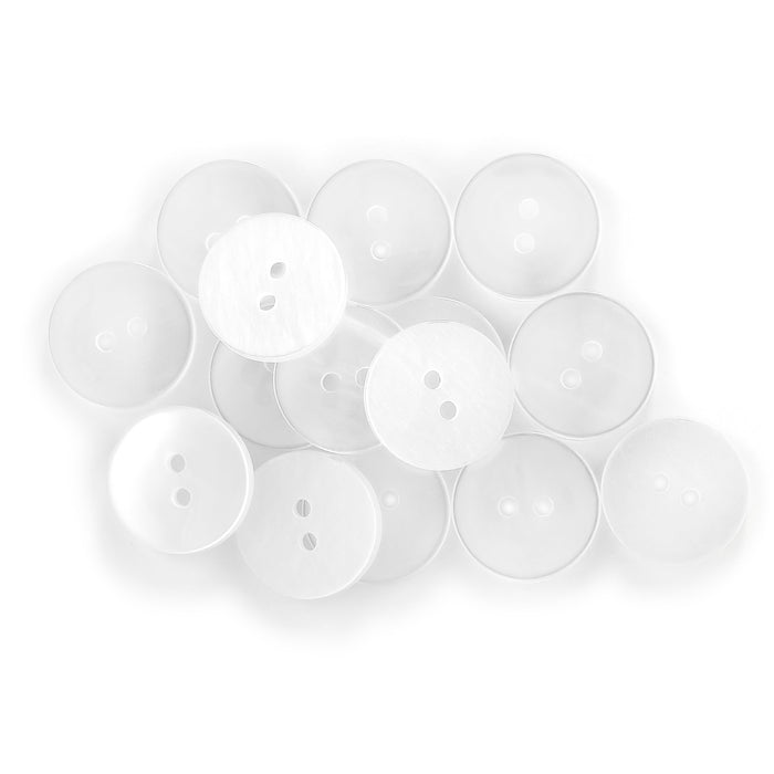 Waistband Buttons, White Pearl, 17mm, 15 PC