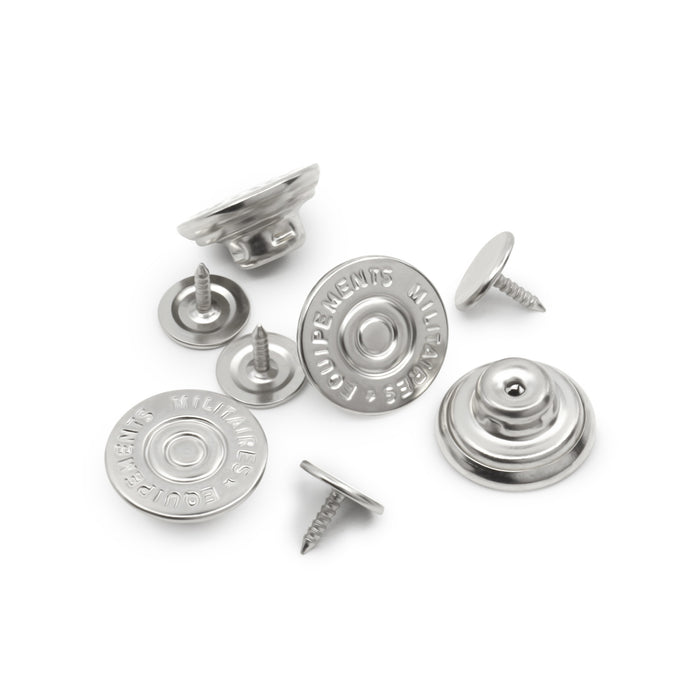 5/8" Dungaree Buttons, 4 pc, Nickel