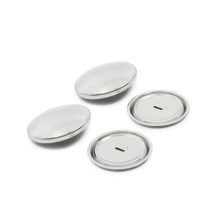1-1/2" Half Ball Cover Buttons, 2 pc, Nickel