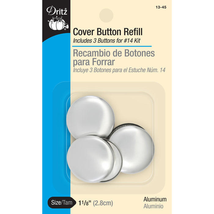 1-1/8" Cover Button Refill, 3 Sets, Nickel