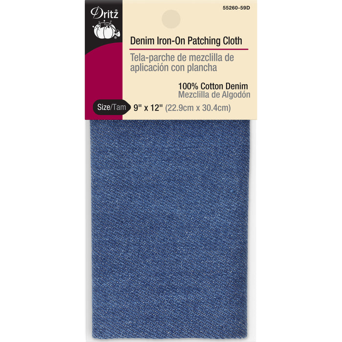 Denim Iron-On Patches, 9" x 12", Faded Blue