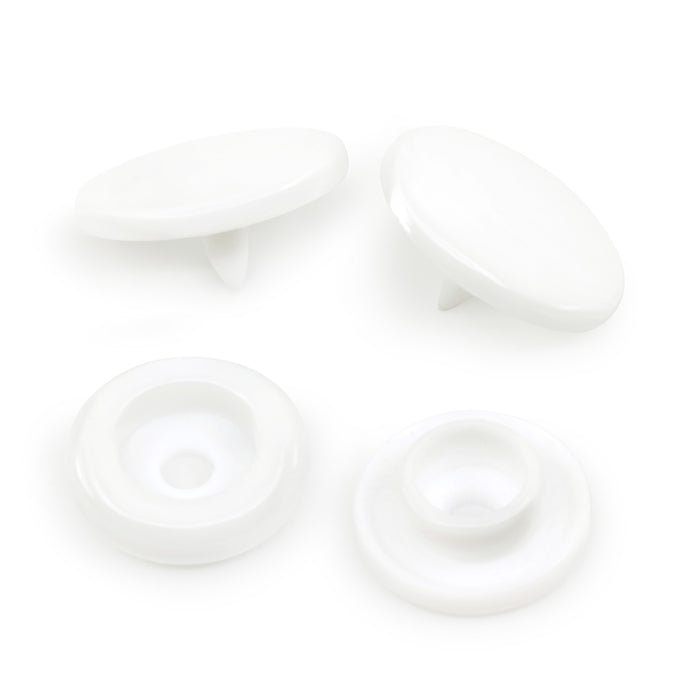 1/2" Plastic Snaps, White, 60 Sets