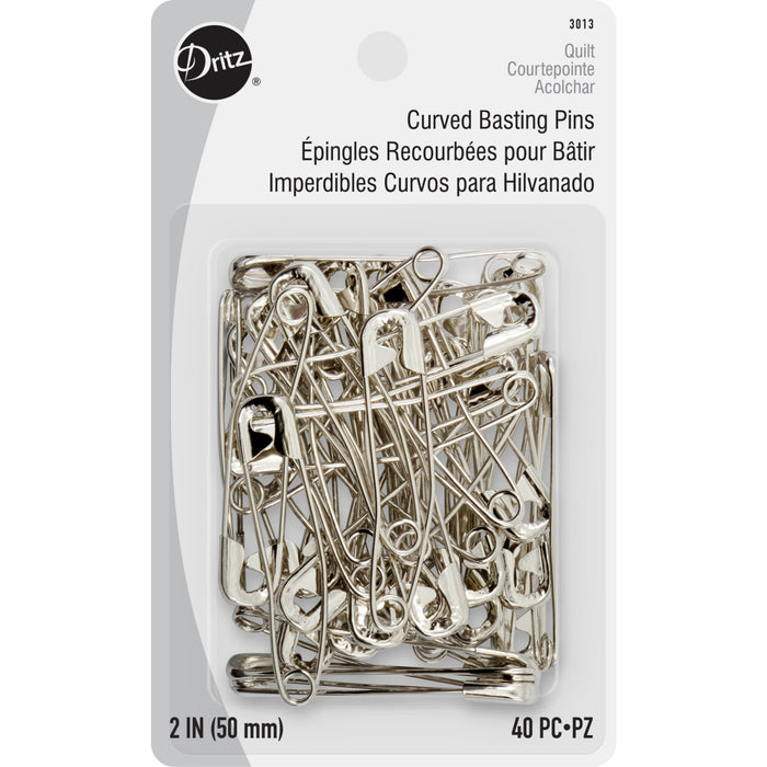 2" Curved Basting Pins, Nickel, 40 pc