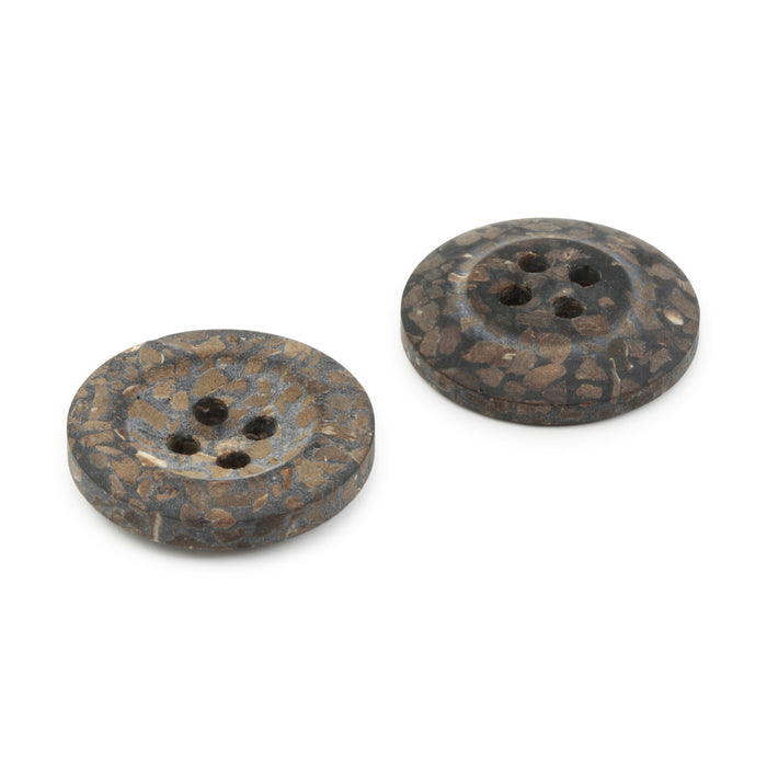 Recycled Coconut Round Button, 18mm, Brown, 2 pc