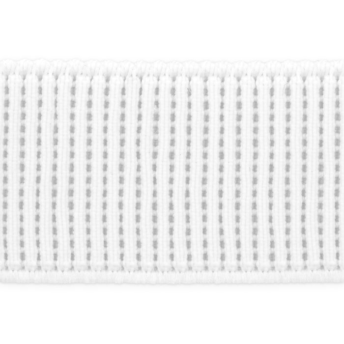 1" Ribbed Non-Roll Elastic, White, 3 yd