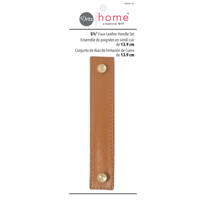 5-1/2" Faux Leather Handle Set, Ocher Brown