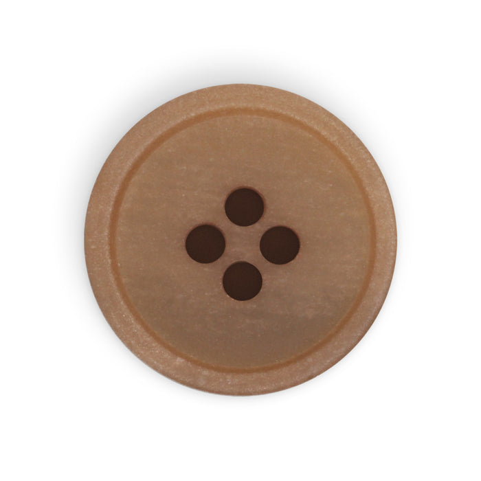 Recycled Paper Round Button, 18mm,  Beige-Camel, 3 pc