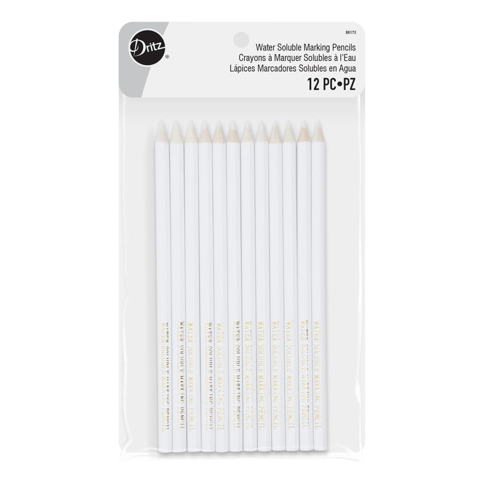 Water Soluble Marking Pencils, White, 12 pc