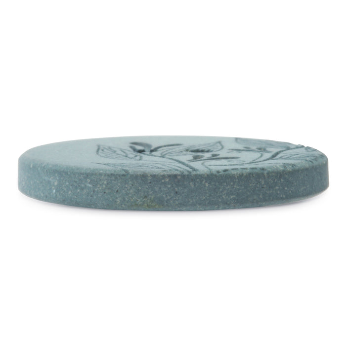 Recycled Hemp Round Floral Button, 28mm, Dark Turquoise
