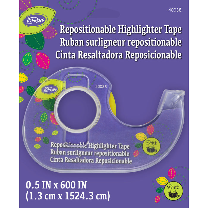 1/2" Repostionable Highlighter Tape, Yellow
