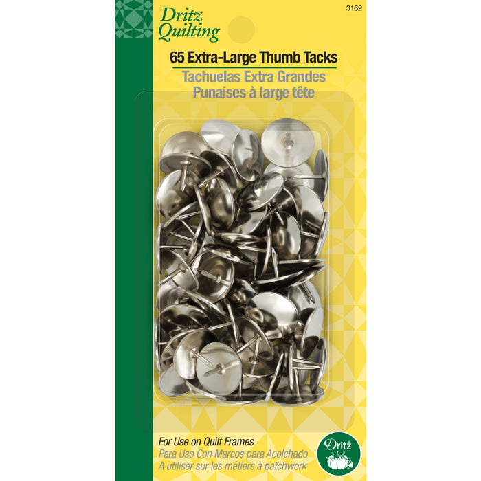 Extra-Large Thumb Tacks, Silver, 65 pc
