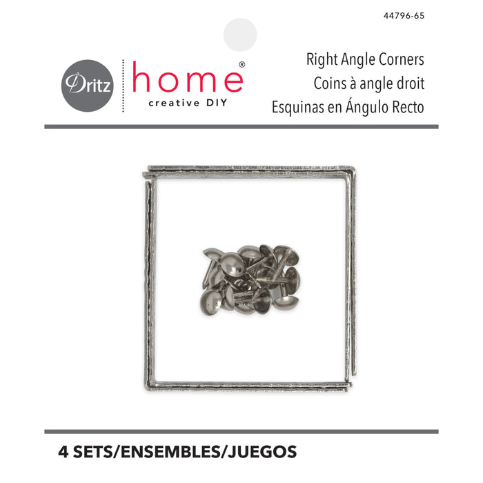 Textured Right Angle Corners, Small, Nickel, 4 pc