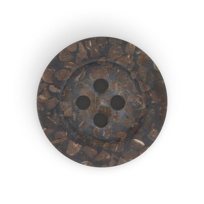 Recycled Coconut Round Button, 18mm, Brown, 2 pc