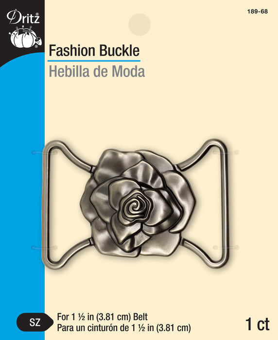 Rose Fashion Buckle, Antique Silver