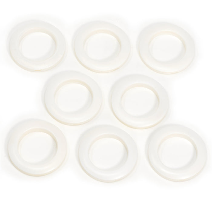 1-9/16" Curtain Grommets, White, 8 Sets