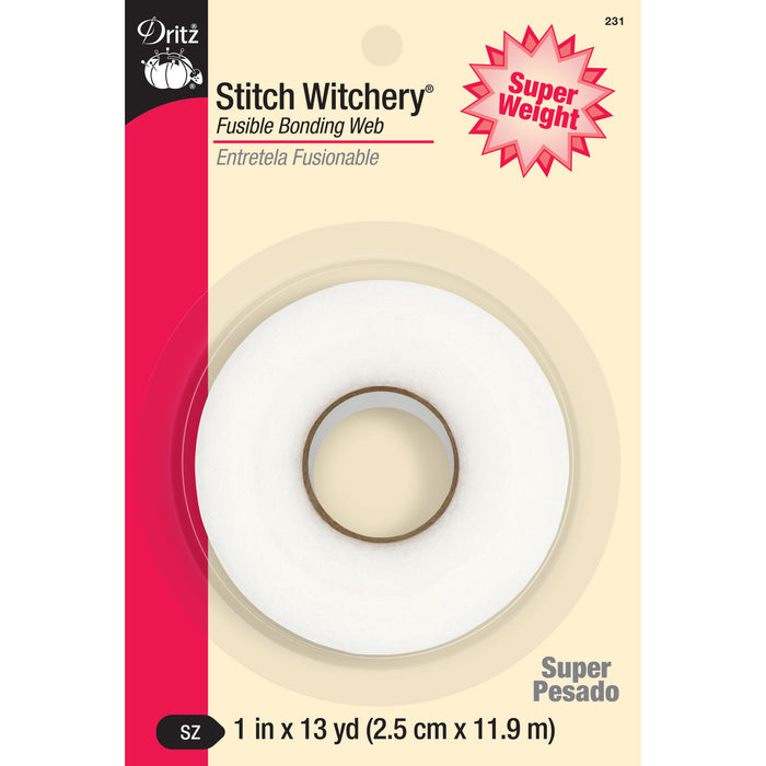 1"  Stitch Witchery Fusible Bonding Web, Super Weight, White, 13 yd