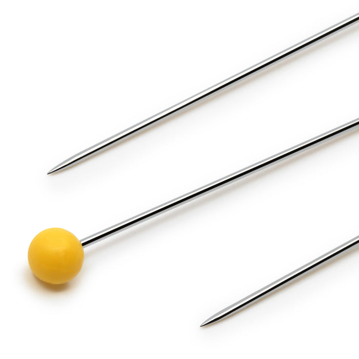 1-3/4" Extra-Long Color Ball Pins, Yellow, 250 pc