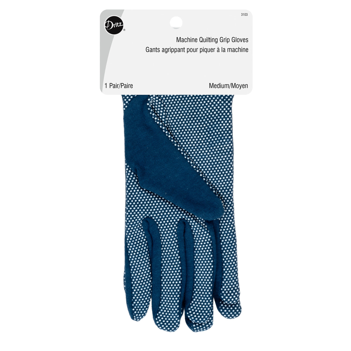Machine Quilting Grip Gloves, Blue, Medium — Prym Consumer USA Inc.