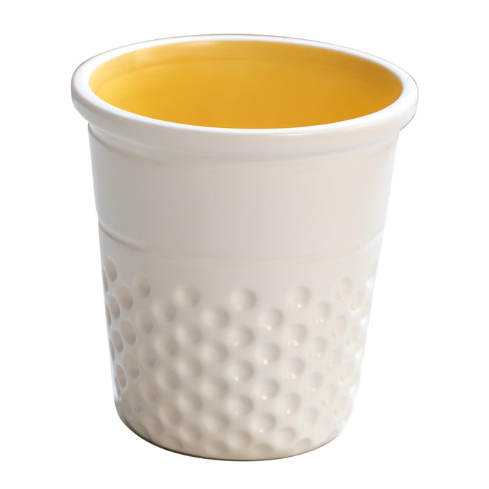 Novelty Ceramic Thimble Container, Yellow
