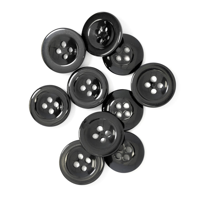 Waistband Buttons, Black, 15 &17mm, 10 PC