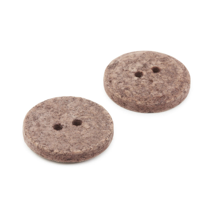 Recycled Cotton Round Button, 18mm, Medium Brown, 3 pc
