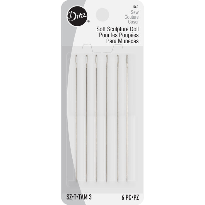 Doll Hand Needles, Size 3, 6 pc