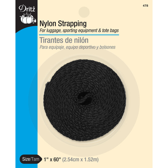 1" Polypro Belting & Strapping, Black, 60" Long