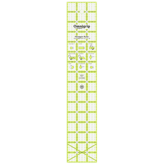 Non-Slip Hexagon Ruler, 3" x 16"