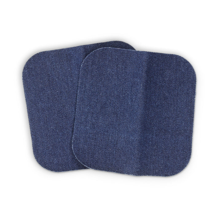 Denim Iron-On Patches, 5" x 5", 2 pc, Dark Blue