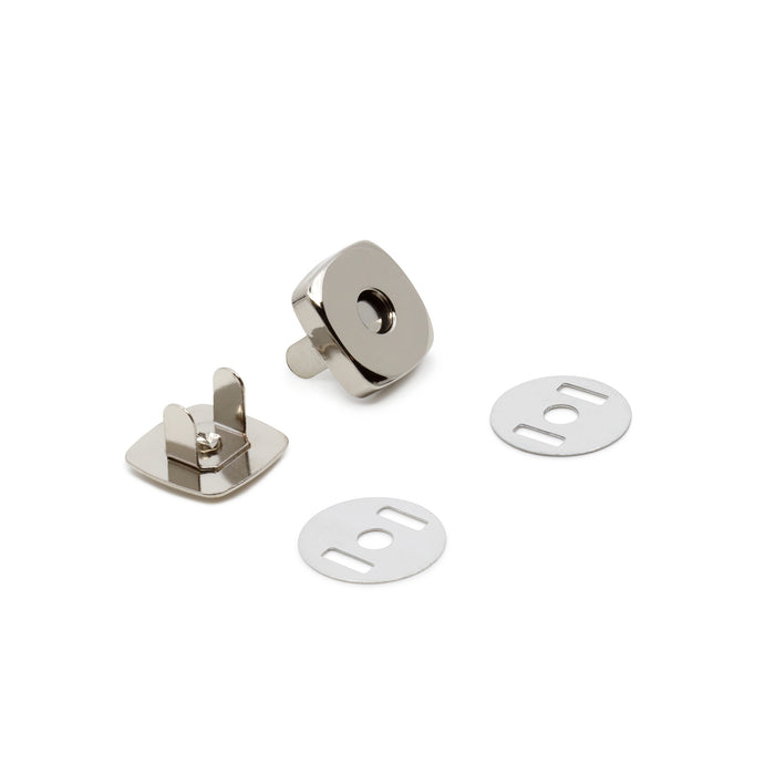 3/4" Square Magnetic Snaps, 2 Sets, Nickel