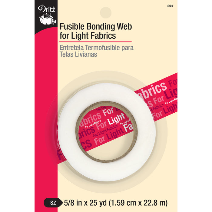 5/8" Fusible Bonding Web for Light Fabrics, White, 25 yd