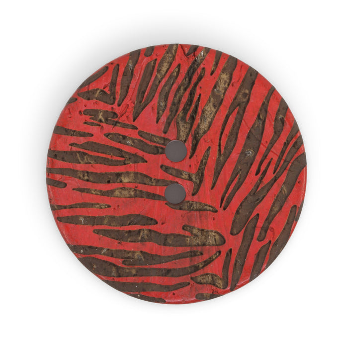 Sustainable Coconut Round Button, 30mm, Red