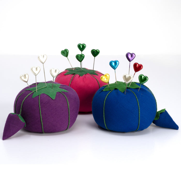 2-3/4" Tomato Pin Cushion with Strawberry Emery, Assorted Colors