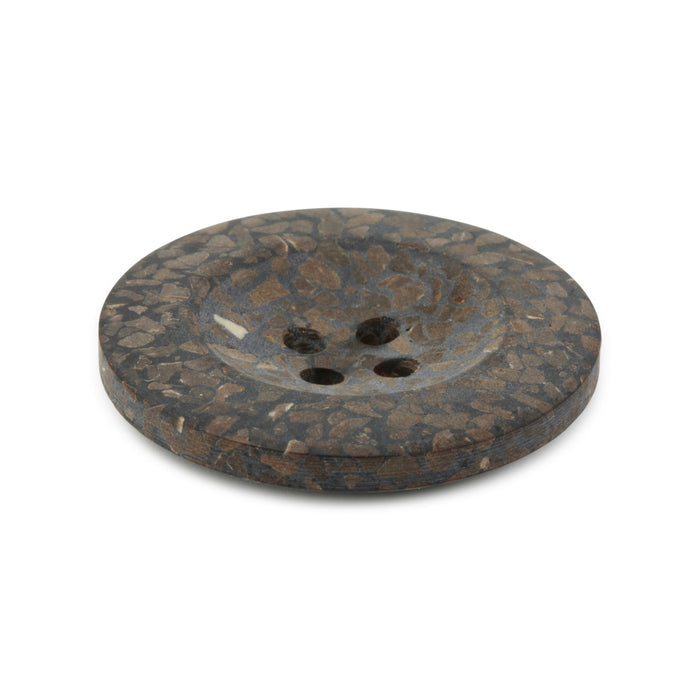 Recycled Coconut Round Button, 28mm, Brown