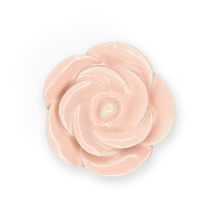 Ceramic Flower Knob, Pale Pink