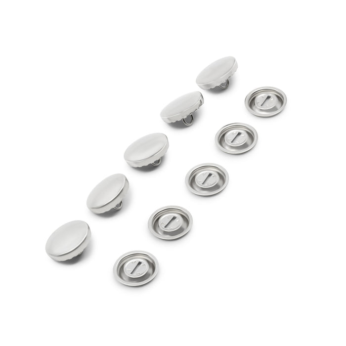 5/8" Half Ball Cover Buttons, 5 pc, Nickel