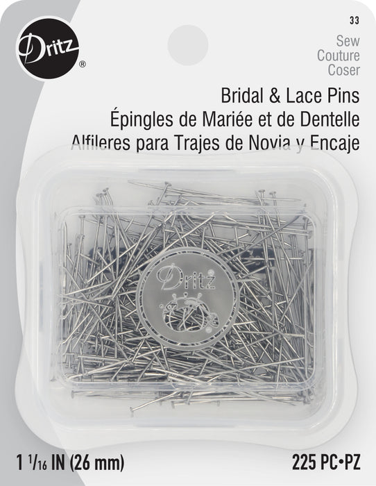 1-1/16" Bridal and Lace Pins, Nickel, 225 pc