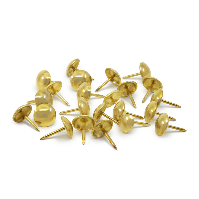 7/16" Smooth Decorative Nails, Brass, 24 pc