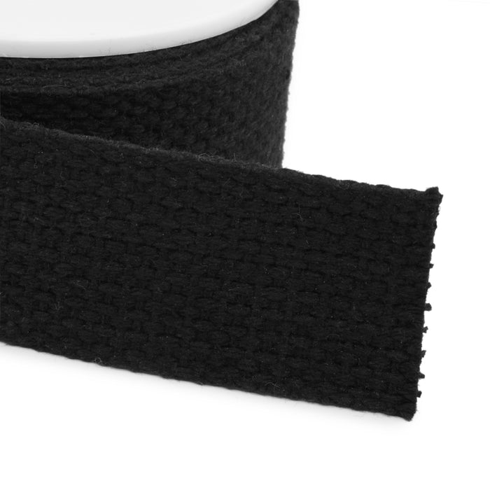 1-1/4" Cotton Belting & Strapping, Black, 15 yd