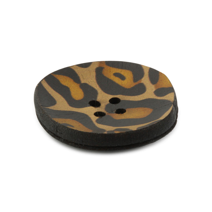 Recycled Printed Leather Button, 30mm