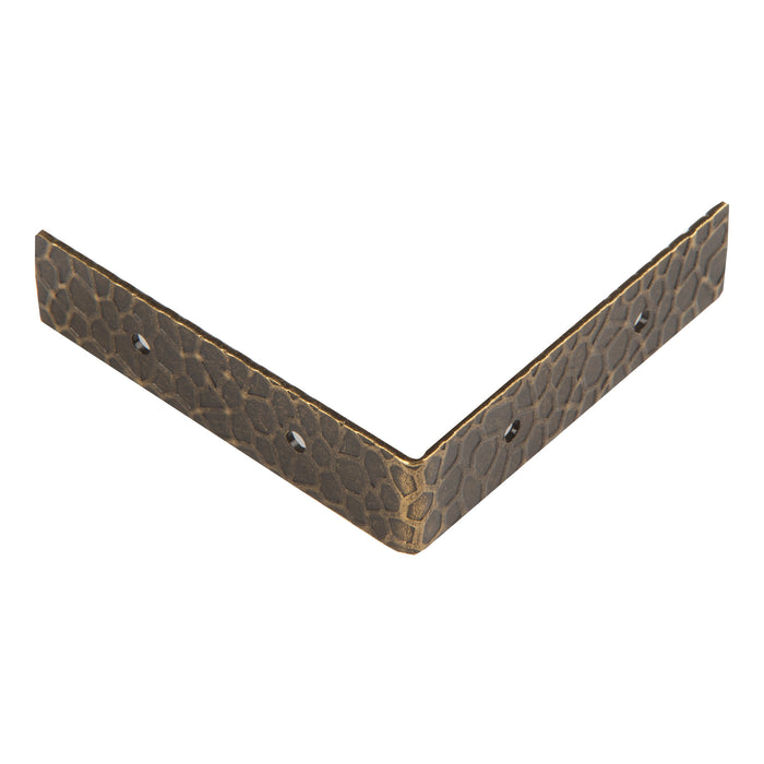 Textured Right Angle Corners, Large, Antique Brass, 4 pc
