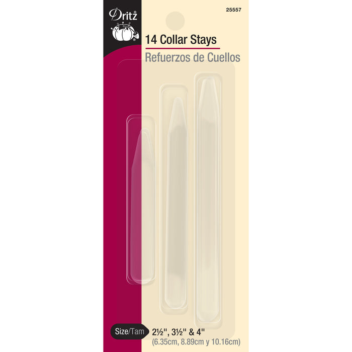 Collar Stays, Assorted Sizes, 14 pc
