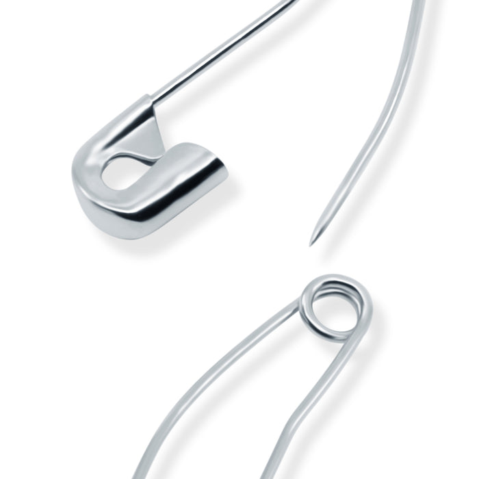 1-1/16" Curved Safety Pins, Nickel, 300 pc