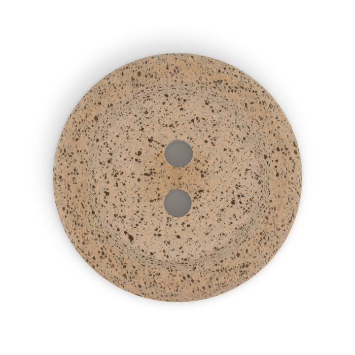 Recycled Coffee Round Button, 34mm, Medium Brown