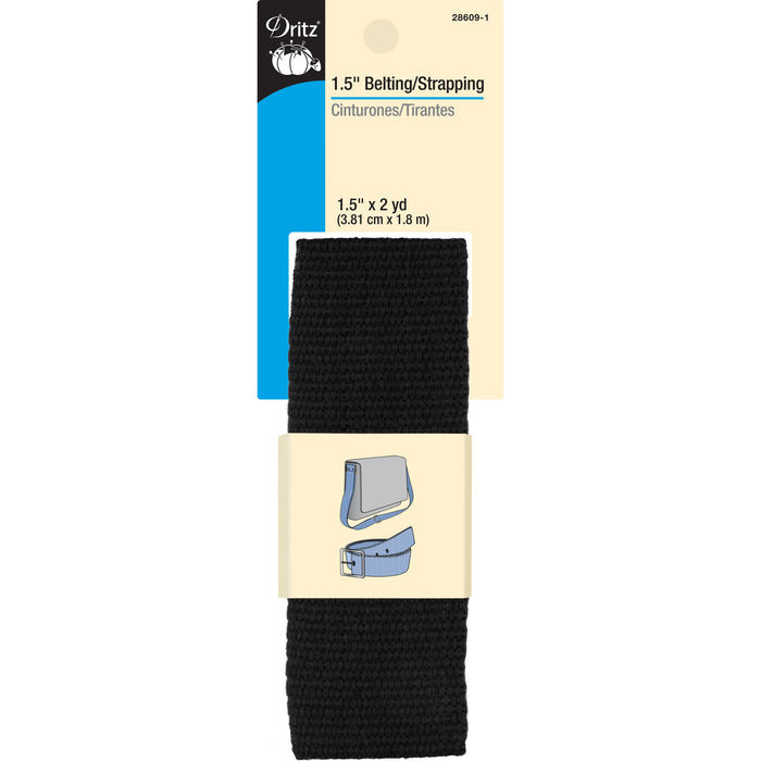 1-1/2" Polyester Belting & Strapping, Black, 2 yd