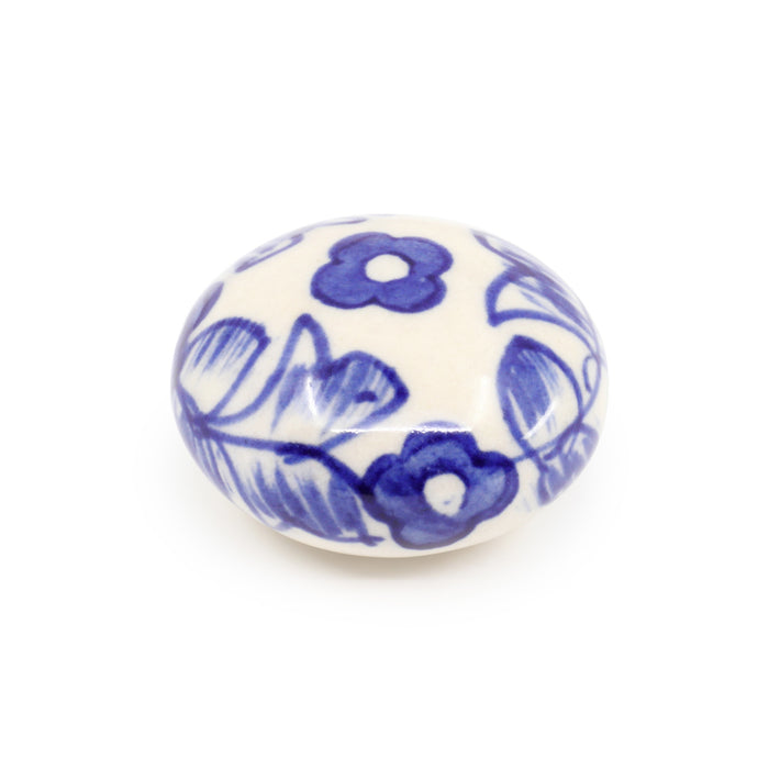 Ceramic Small Delft Ball Knob, Blue & White