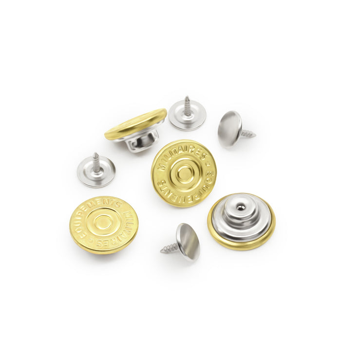 5/8" Dungaree Buttons, 4 pc, Gold