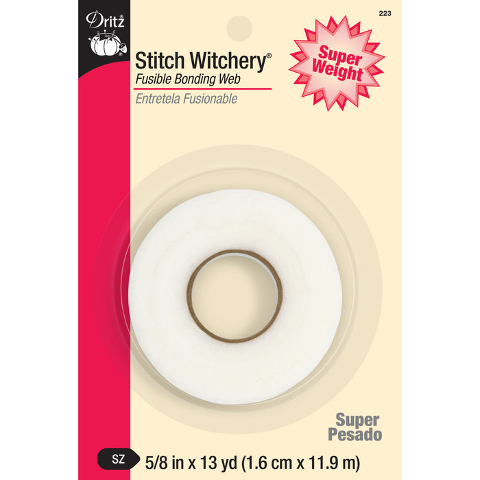 5/8" Stitch Witchery Fusible Bonding Web, Super Weight, White, 13 yd
