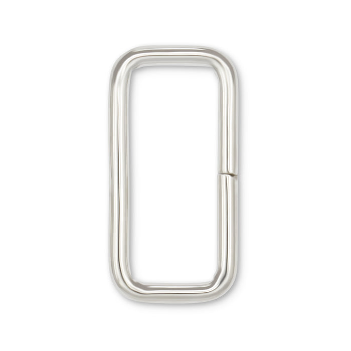 1-1/2" Rectangle Rings, Silver, 2 pc
